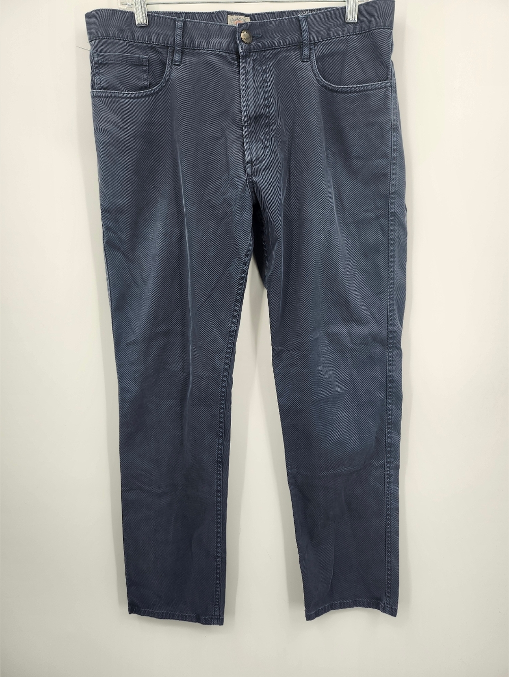 Faherty Jeans Mens 33 Stretch Terry 5 Pocket Blue Regular Straight Denim Pants